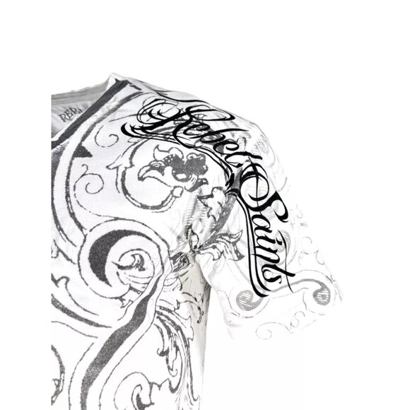 Rebel Saint by Affliction Men's T-Shirt Fracture Biker Tattoo S-5XL - Picture 7 of 8